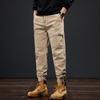 Autumn and Winter New Washed American Retro Elastic Overalls Men's Trendy Brand Tied Feet Loose Casual Long Pants