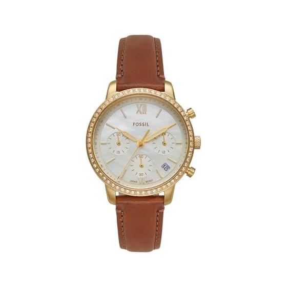 Fossil Women s NEUTRA Chronograph Gold Tone Stainless Steel Watch, ES5278