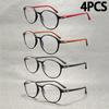4PCS Ultra-Lightweight Blue Light Blocking Glasses - Stylish Round Frame Reading Glasses for Men & Women with PC Lenses