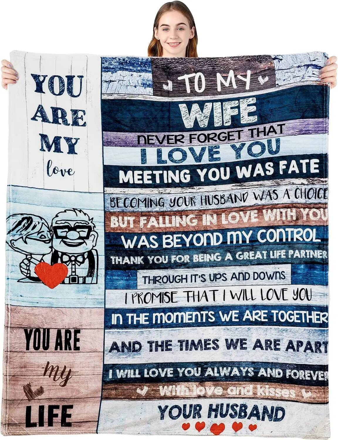 To my husband, boyfriend, and dad, you are my lifelong wedding Christmas blanket gift to my man, the wool blanket is soft Size: 75*100cm, Weight: 230 GSM