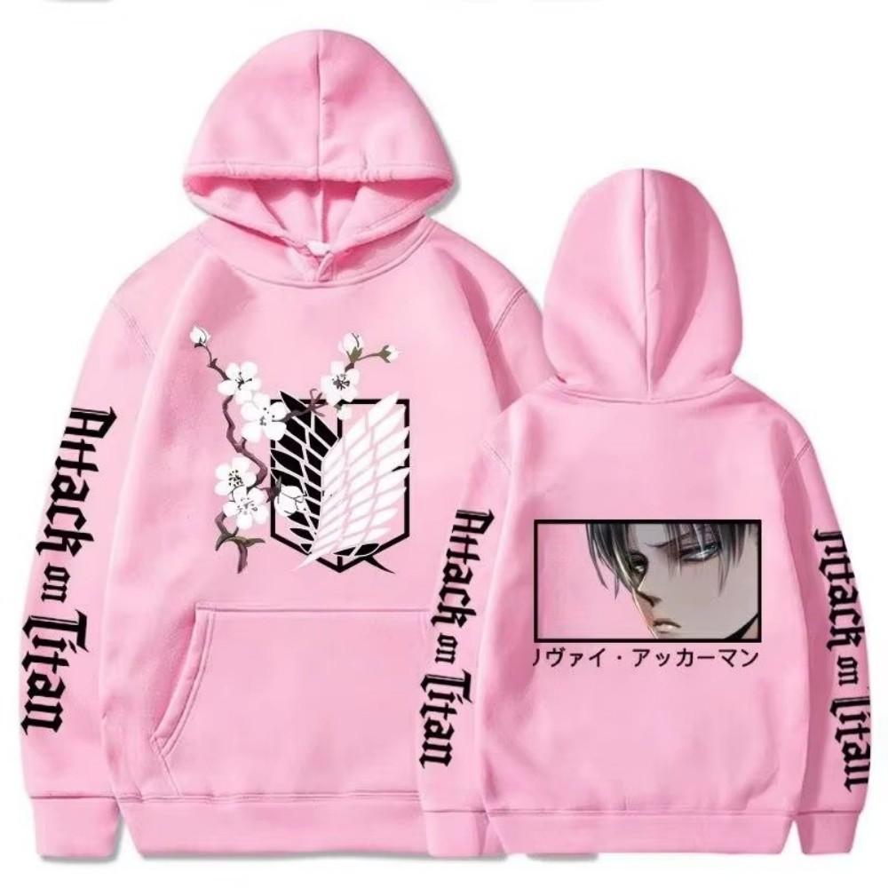 

Attack on Titan Anime Men Women Casual Unisex Streetwear Fashion Hoodies Autumn Winter Clothes XXXL розовый