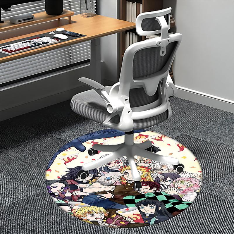 

Demon Slayer Characters Chair mat Round Rug-Office carpet, Machine Washable, Non-slip, Suitable for Living Rooms, Bedrooms 80cm