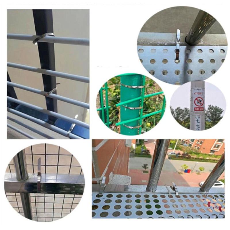 Kabelbinder aus Edelstahl 304, selbstsichernde Kabelbinder, hochtemperaturbeständige Metallkabelbinder, Kabelbinder