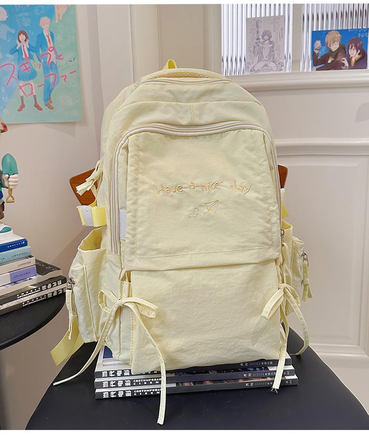 School bag light solid color outdoor travel large capacity back leisure versatile large