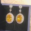 Echt S925 Silber Sterling Saphir Tropfen Ohrring Für Frauen Aretes De Mujer Topaz Schmuck Edelstein Ohrring Für Weibliche Orecchini
