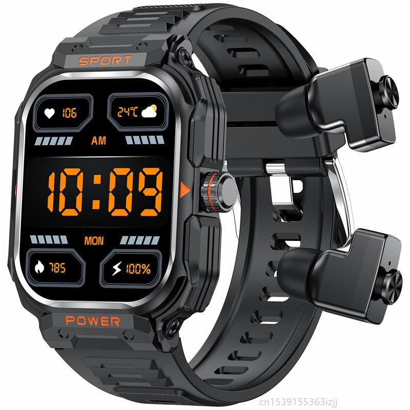 GT55 Headset Smart Watch 2.01inch Large Screen NFC TWS 2 In 1 Wireless Earphone Bluetooth Sport Earbuds Smartwatch