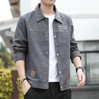2026 Hong Kong Style Men's Lapel Jacket - Trendy, Handsome, Simple Solid Color Fashion Top