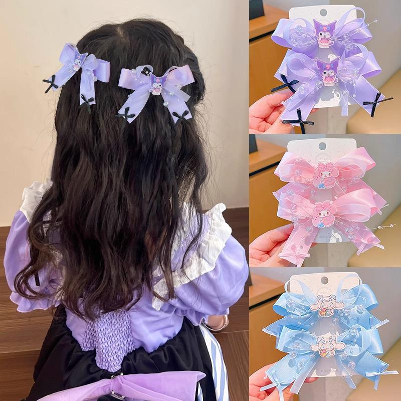 Kuromi Butterfly Hair Clips for Girls - 2025 New Cartoon Melody Side Clips
