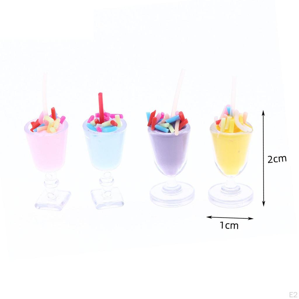 4x 1:12 Sundae Cup Model Dessert Adornment Toy DIY Crafts Charm Pendants for Miniature Scene Layout