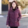 2025 Winter Velvet & Thickened Down Jacket for Elderly Women - Hooded, Warm, and Comfortable for Moms