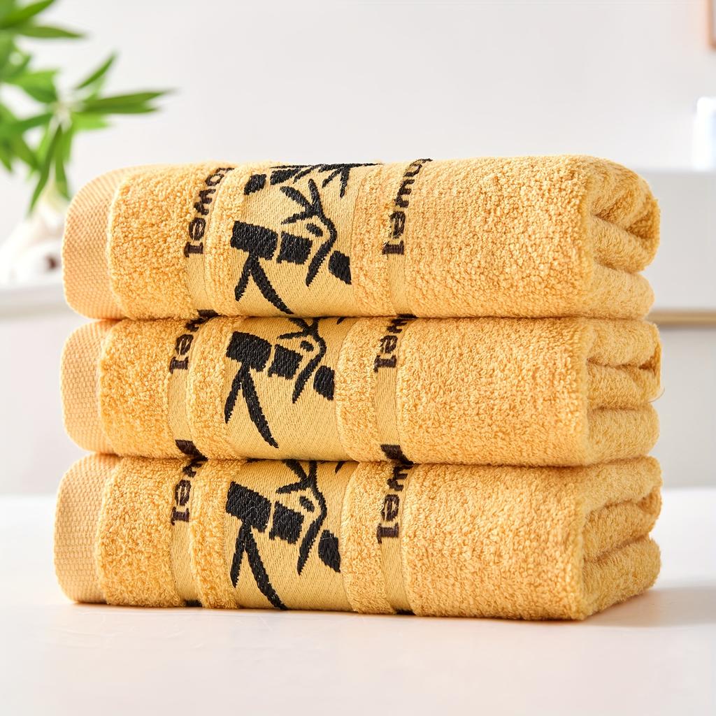 3pcs Bamboo Fiber Embroidered Towels Set 34x34cm/34x74cm/70x140cm Bath Towels Wholesale Bathroom Towel Cover Sport Gift Towels