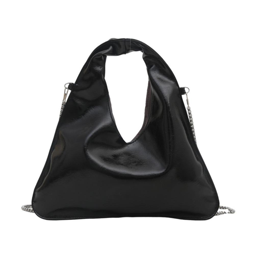 

Chain PU Leather Shoulder Bag Solid Color Women s Handbag Vintage Cross Body Bag Ladies чёрный