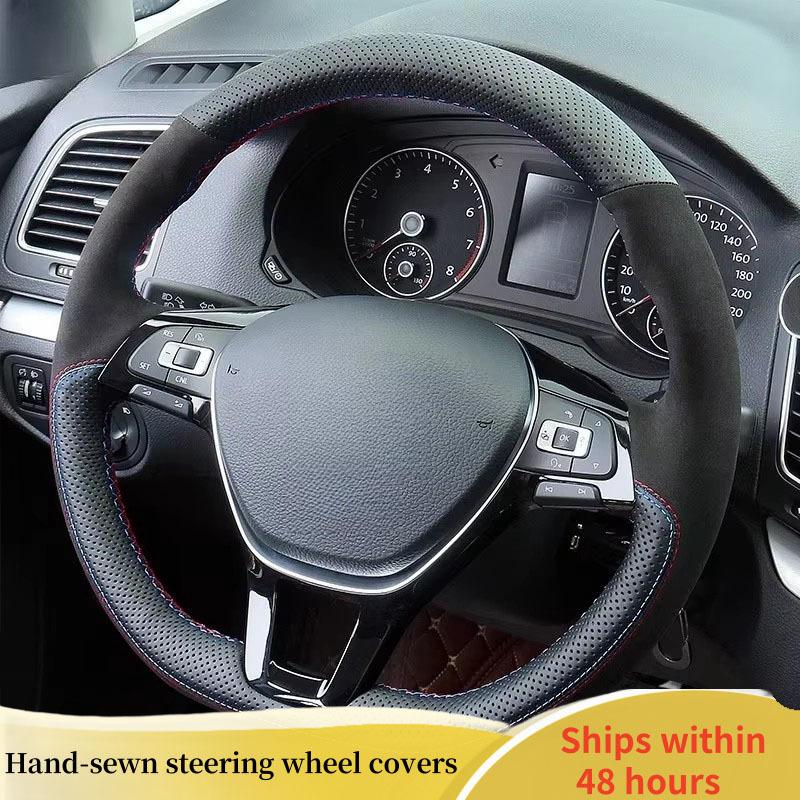 Car Steering Wheel Cover For Volkswagen VW Golf 7 Mk7 New Polo Jetta Passat B8 Tiguan ized Steering Suede Car Accessories