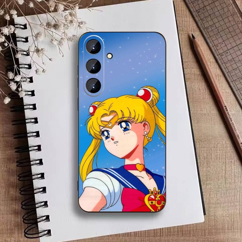Cartoon D-Sailor M-Moons Phone Case For Samsung Galaxy A73,A21s,A22,A31,A52,A53,A71,A41Soft Black Shell