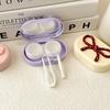Bonbonfarbene Kontaktlinsenbox Niedliche Schleife Tragbarer Kontaktlinsenbehälter mit Pinzette Saugstab Set für Reise-Kit-Halter