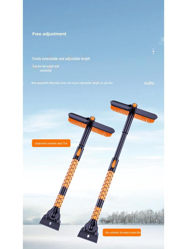 Set de lopată și perie retractabilă pentru zăpadă pentru mașină pentru dezghețare și răzuit gheață