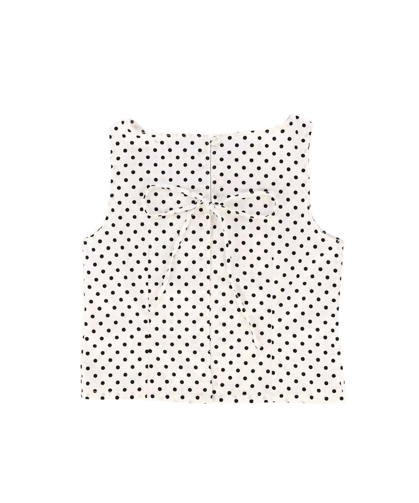 JANGJINSEOK Boat Neck Dot Sleeveless Off-White