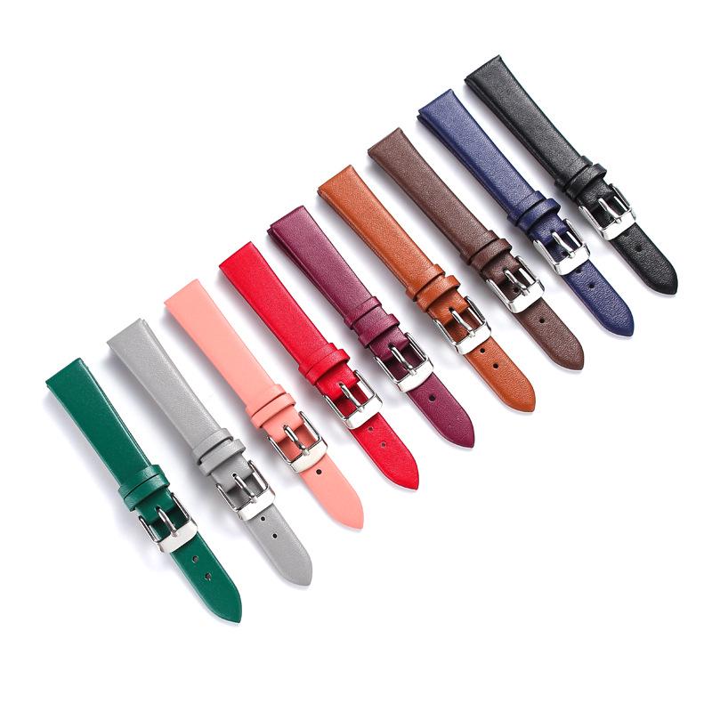 Ultra-Thin Soft Matte Unisex Cowhide Watch Strap with Medium-Luster Microfiber and Flat Grain