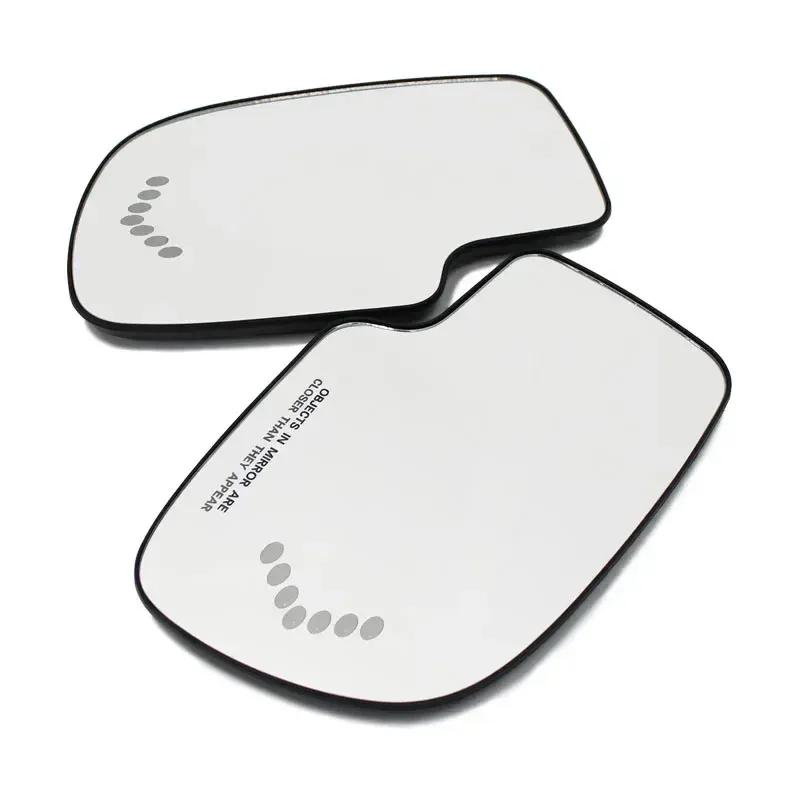 For GMC Cadillac Chevy Silverado 1500 2003 - 2007 Driver / Passenger Side Door Wing Mirror Glass Heated Turn Signal Light Plate