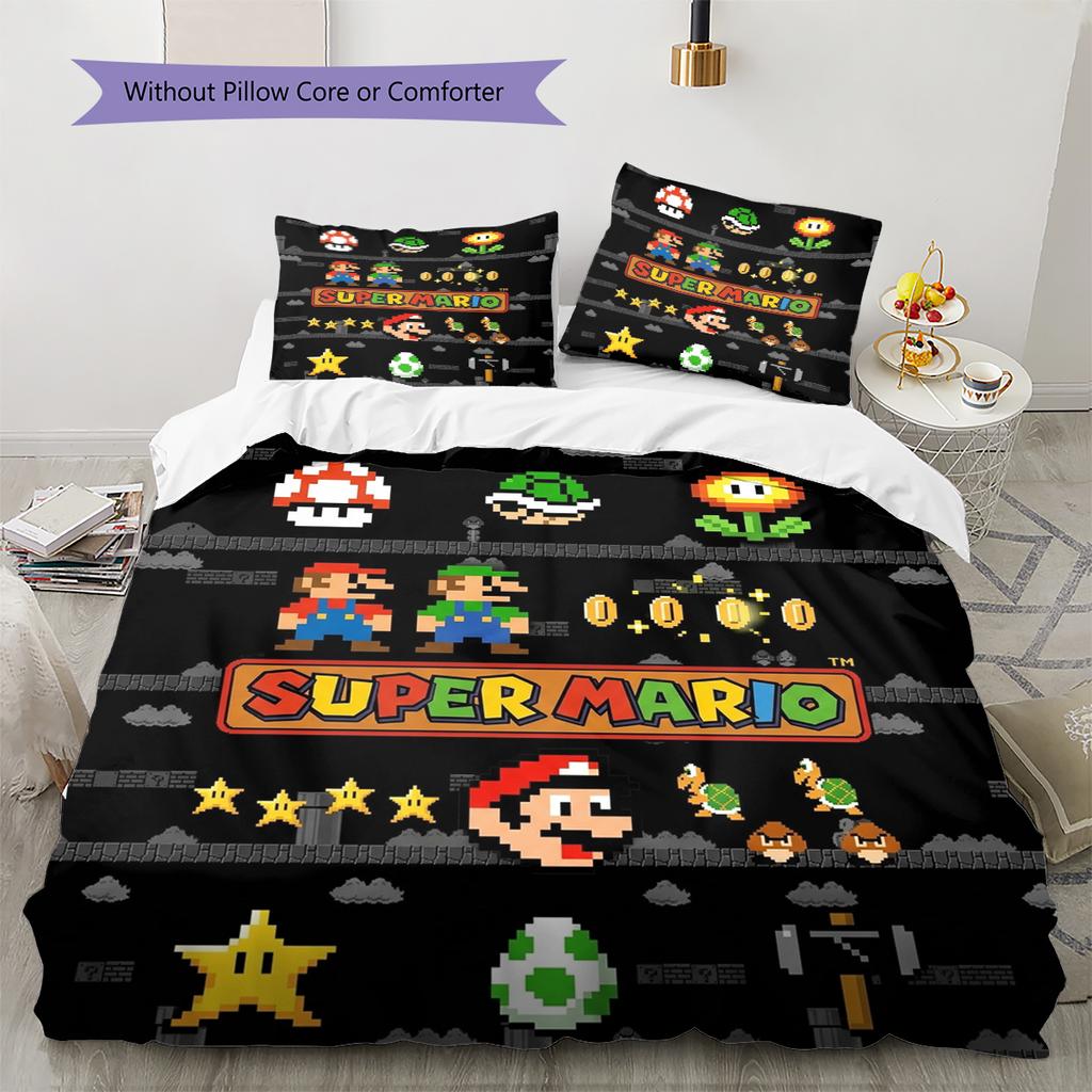 Super Mario Poster Comfortable Soft Duvet Cover, Children Bedding Gift, Size Various Options -HE140