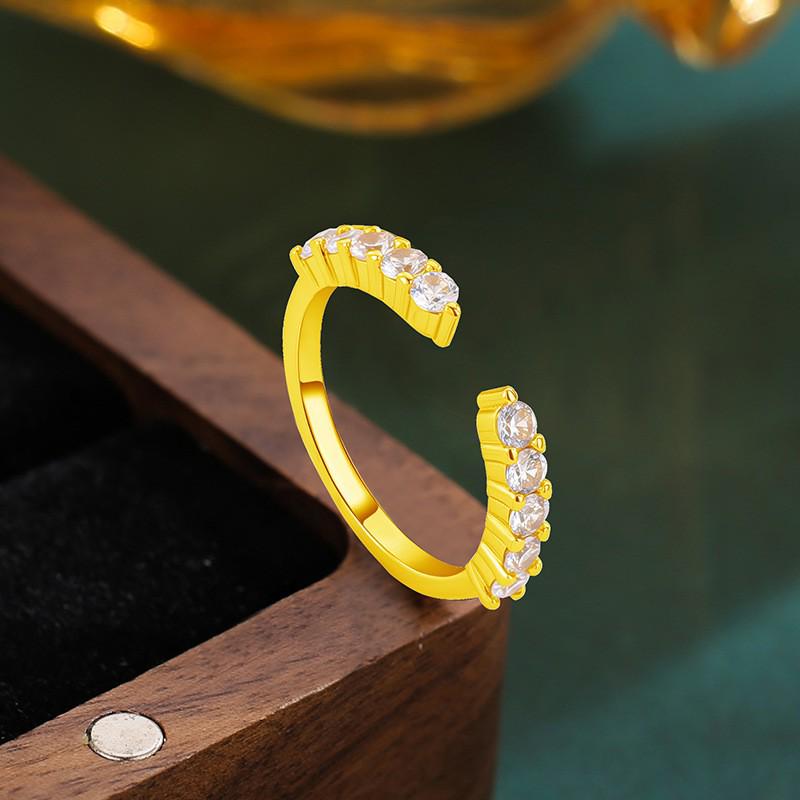 European & American Style Stacking Oval Pave Diamond Rings – Elegant Women s High-End Fashion Wedding Bands