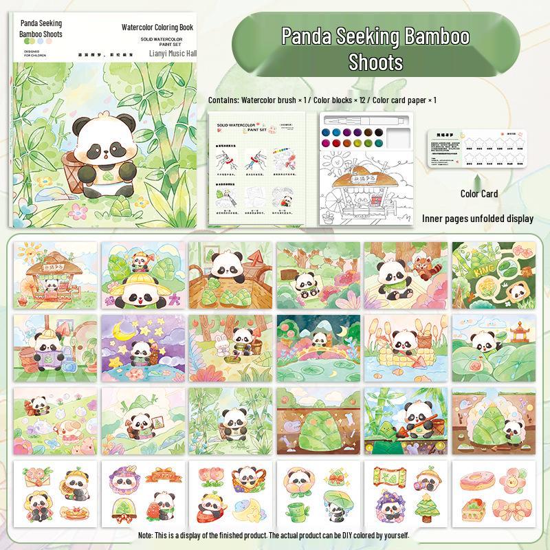 Children s Watercolor Painting Set: 12-Color Pigment Book