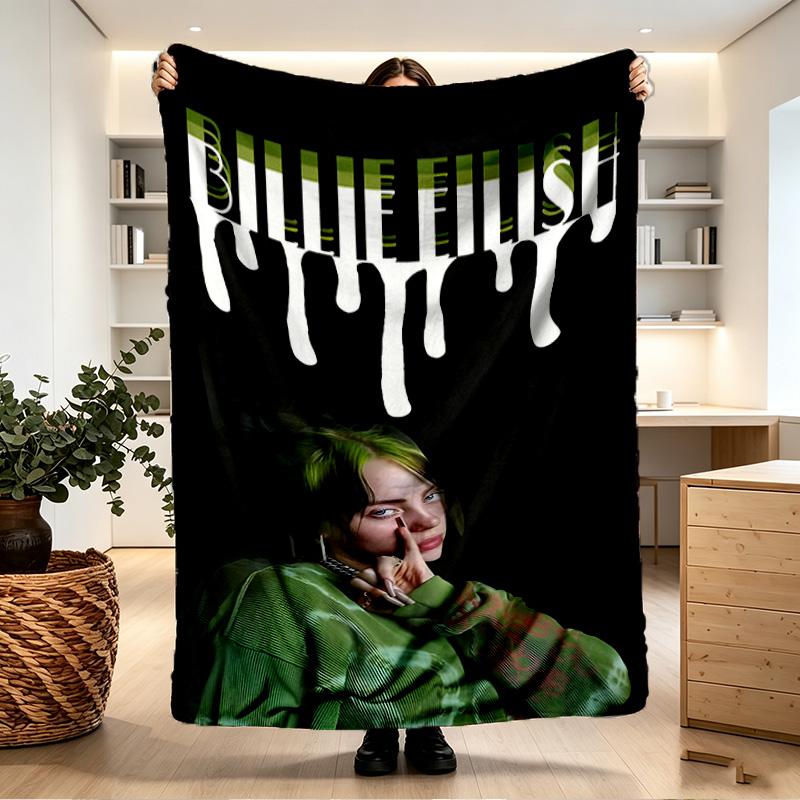 Billie Eilish Print Blanket - Soft & Comfortable, for Bedroom, Travel, Sofa, Home Decoration - Birthday Christmas Gift for Friend