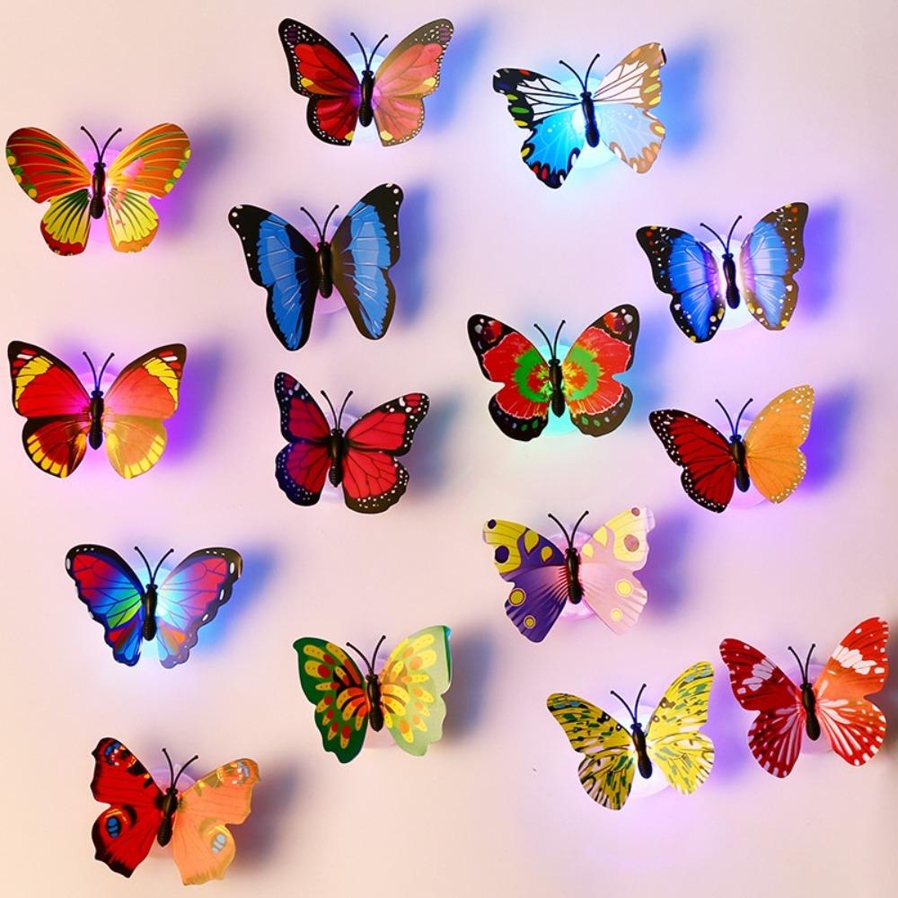 Creative Toy Glowing Butterfly Light Random Color Wall Light Little Night Light Home Decoration