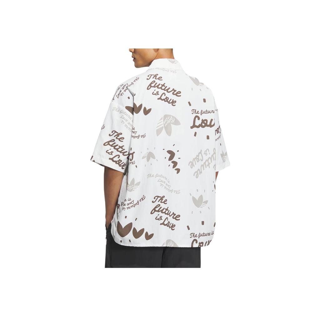 adidas Originals SS24 CVD Shirt AOP Series Loose Fit Urban Functional Multi-Pocket Short Sleeve Shirt Men Shirts White JM5152