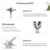 S925 Sterling Silver Rose Cross Pendant Bracelet with European & American Style Flower Beads