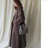 Gratante Genuine Cowhide Leather Drawstring Shoulder Bag, Women's, abb-g0035 (Ash Gray)