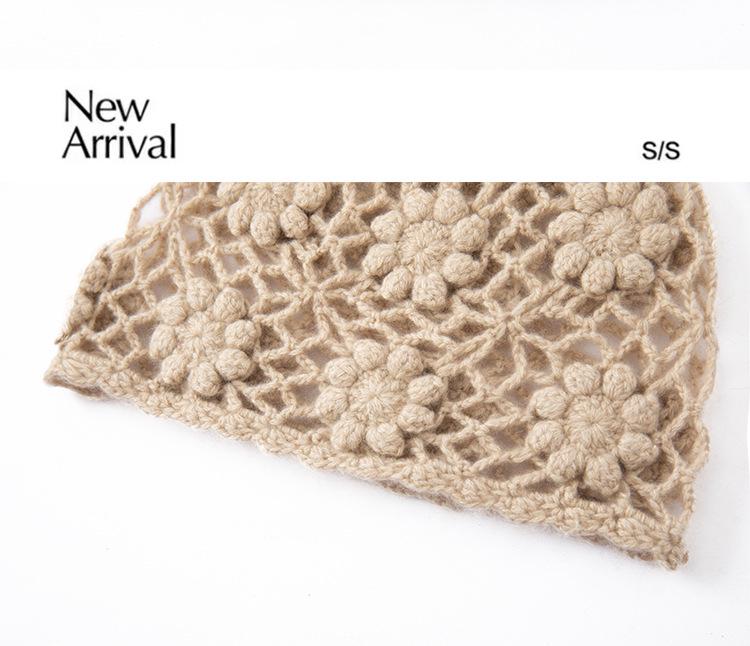 100% Pure Cashmere Japanese Retro Crochet Hat - Women's Autumn/Winter Collection