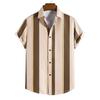 Camicia Casual da Uomo a Maniche Corte a Righe Primavera 2025