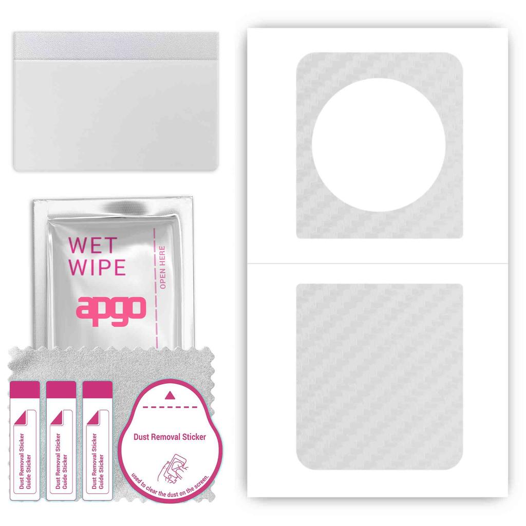 apgo Protective Skin Sticker for the back compatible with Tecno Phantom V Flip 5G, Wrap Film, Foil, Vinyl - Pattern Transparent Carbon