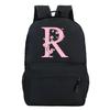 Back To School Rucksacks Trend Graphic Flower Alphabet Harajuku Style Trend Open-air Journey Knapsack Zip Laptop Bagpack