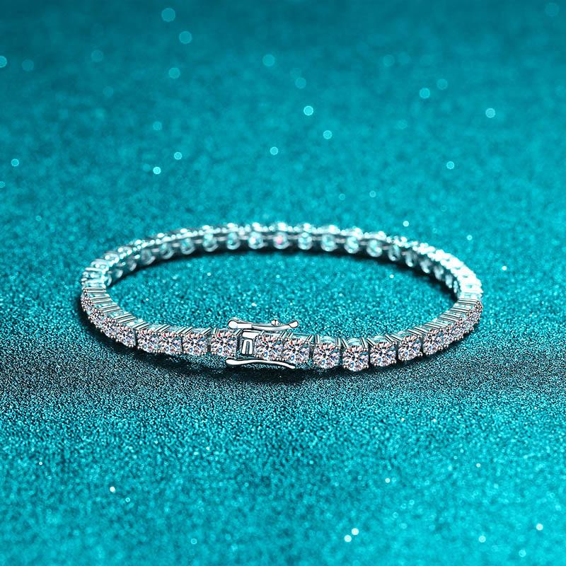 100% S925 Silver 2-6mm Real Moissanite Tennis Bracelet for Women Wedding Jewelry Christmas Exquisite Gift