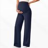 High Waist Maternity Pants,High Elastic Breathable Straight Wide Leg Trousers With Belly Support,No Tight Pressure On Abdomen For Pregnant Women