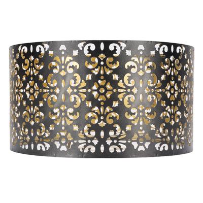 Pantalla de Lámpara Hueca de Metal Estética Hierro Calado Patrón de Flores Pantalla para Luz de Casquillo E27 E14