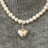 My Omelet [92.5 Silver] Mermaid Heart Pearl Necklace
