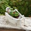 Halloween Decoration Skull Planter Bathtub Resin Crafted Plant Container For Home Office Or Garden