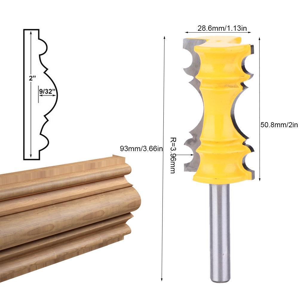 Elaborate Chair Rail Molding Router Bit 8mm Shank Woodworking Milling Cutter
