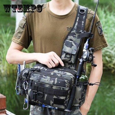 Hüfttasche, Umhängetasche, Angelgerät-Taschen, Organizer, Wandern, Fischköder, multifunktionale Nylon-Außen-Umhängetaschen, Camouflage