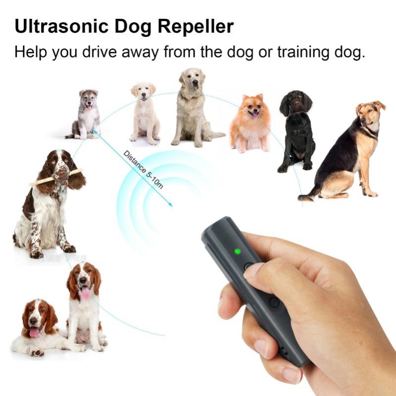 Ultrasonic Dog Repeller USB Rechargeable Dog Drive Device Portable Dog Trainer Anti Barking Device grigio