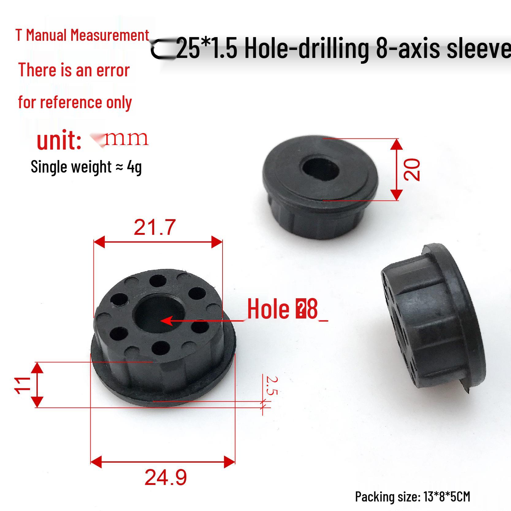 

8-Axis Rotating Sleeve Joint: 25x1.5 Tube Drilling, Fitness Equipment Rowing Machine Plastic Sleeve Reducer.