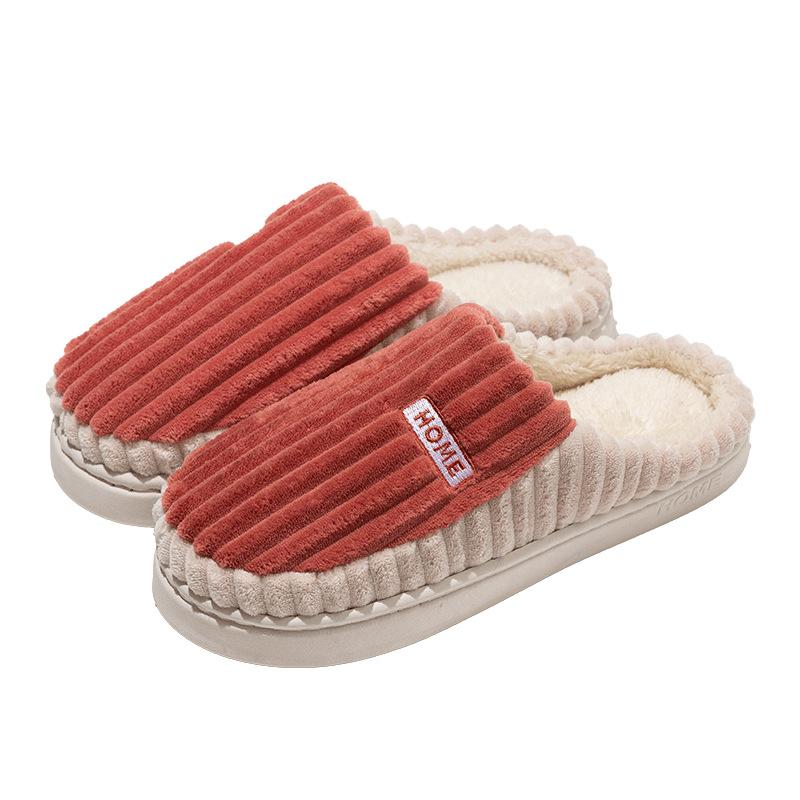 Autumn and Winter Thickened Plush Slippers Non-slip Soft Bottom Home Indoor Warmth 2025 New Wool Cotton Slippers