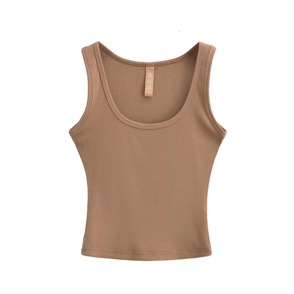 YPFF Trendy European and American Style Women's Slimming Cotton Ribbed Camisole