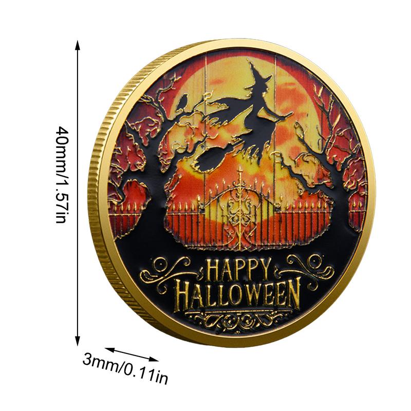 Szczęśliwy Halloween Pamiątka Wytrzymały Metalowy Złoty Szczęśliwy Halloween Moneta Kolekcjonerska Upominek na Imprezę Kreatywna Moneta Pamiątkowa