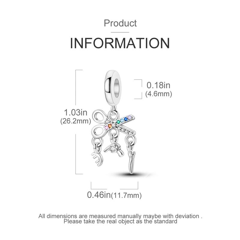 Charms Platacreative Scissors Stand Hair Comb Beads Fit Originalbracelets Charms For Women Jewelry Diy Making Gifts