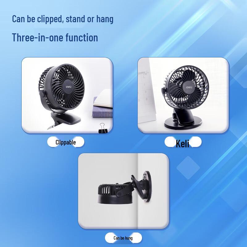 Deli USB Mini Desk Clip Fan