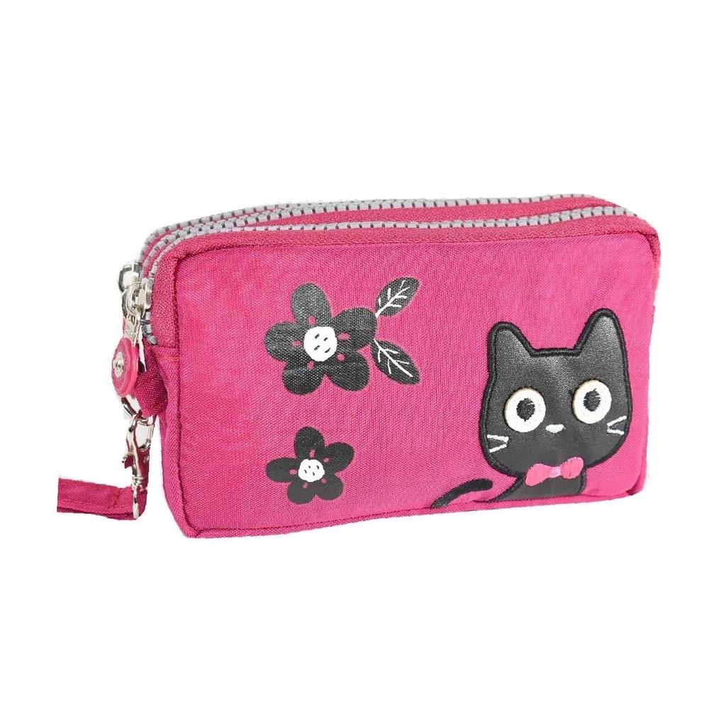 PouchCatFlowerCuteStylishNylonMiniCosmetic PouchMakeup PouchAccessory HolderWith StrapLarge CapacityCosmetic PouchCat PatternGiftTravel Pouch3